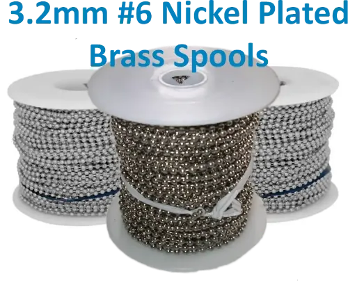 3.2mm Ball chain Nickel over brass 