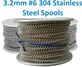 3.2mm Ball chain stainless steel spool