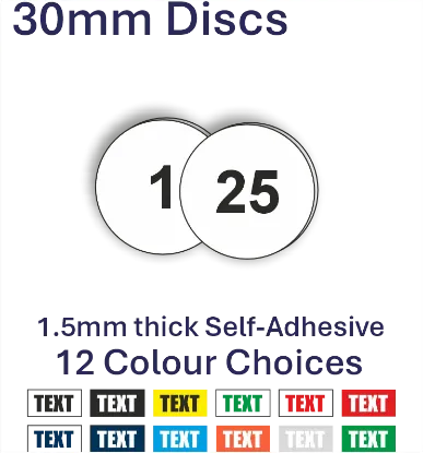 Picture of 30mm Plastic Self-Adhesive Discs