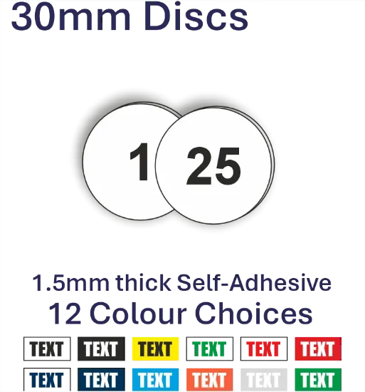 Picture of 30mm Plastic Self-Adhesive Discs