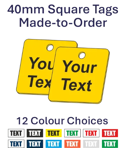 Picture of 40mm Sqaure Made-to-Order Traffolite Plastic Valve Tags