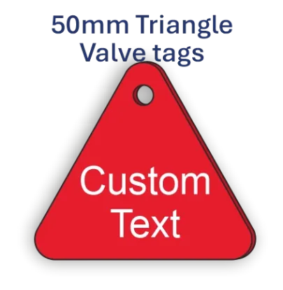 Picture of 50mm Triangle Made-to-Order Traffolite Plastic Valve Tags 