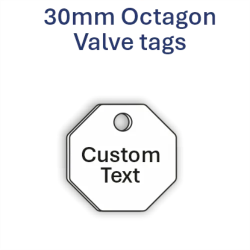 Picture of 30mm Octagon Traffolite Plastic Valve Tags