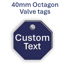 Picture of 40mm Octagon Traffolite Plastic Valve Tags 