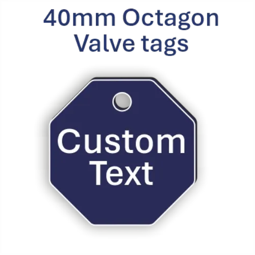 Picture of 40mm Octagon Traffolite Plastic Valve Tags 