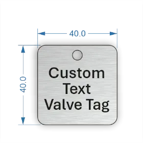 Picture of 40mm dia. Square Aluminum Valve Tags