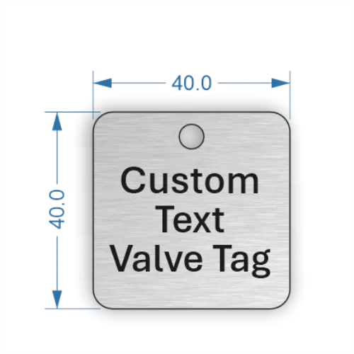 Picture of 40mm dia. Square Aluminum Valve Tags