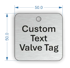Picture of 50mm Square Aluminum Valve Tags