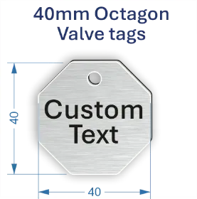 Picture of 40mm Octagon Aluminum Valve Tags
