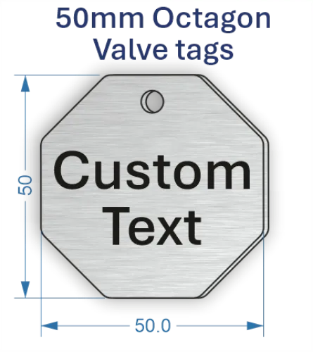 Picture of 50mm Octagon Aluminum Valve Tags