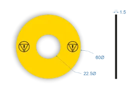 Picture of Emergency Stop (Caution Only)  Labels 60mm dia 22.5mm hole