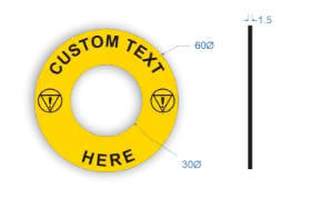 Picture of Custom Emergency Stop Label  60 dia 30mm hole