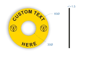 Picture of Custom Emergency Stop Label  60 dia 22.5 hole
