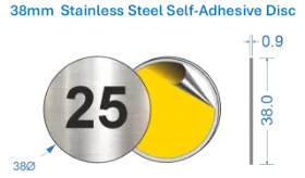 Picture of 38mm  Stainless Steel Self-Adhesive Disc 