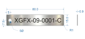 Picture of 80x15mm Rectangle Stainless Steel Valve Tags 