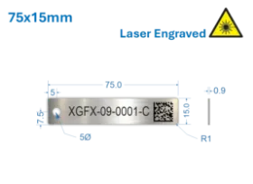 Picture of 75x15mm Laser Engraved  Stainless Steel Valve Tags