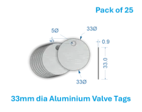 Picture of 33mm Blank Aluminium Valve Tags 
