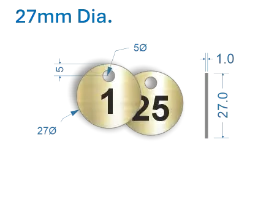 Picture of 27mm Brass Valve Tags