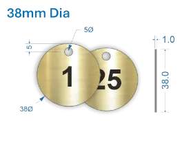 Picture of 38mm Brass Valve Tags