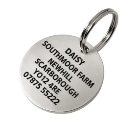 Picture of Stainless Steel Round Dog ID Tag (Large)