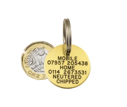 Picture of Small Round Brass Pet Tag 