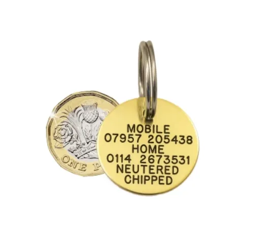 Picture of Small Round Brass Pet Tag 