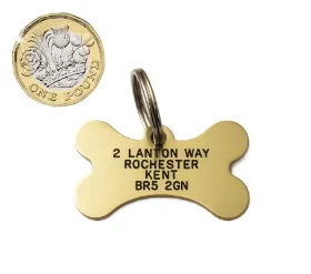 Picture of Brass Bone Pet ID Tag (Small)