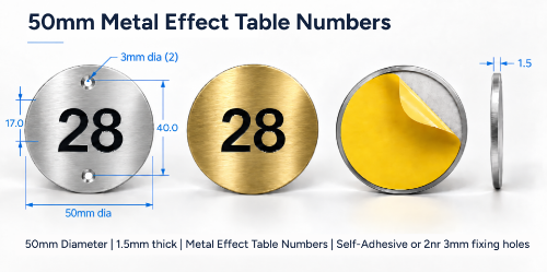 Picture of 50mm Metal Effect Table Numbers